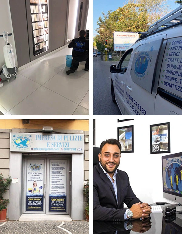 Collage di immagini di Puliglobal